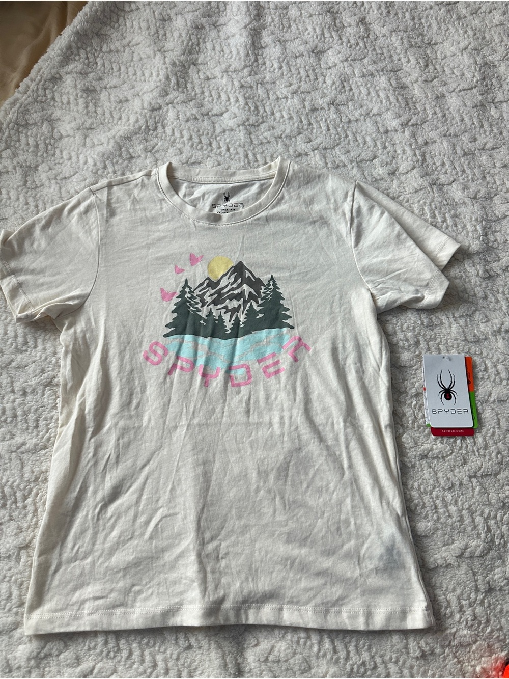 Spyder White Graphic Mountain Tee